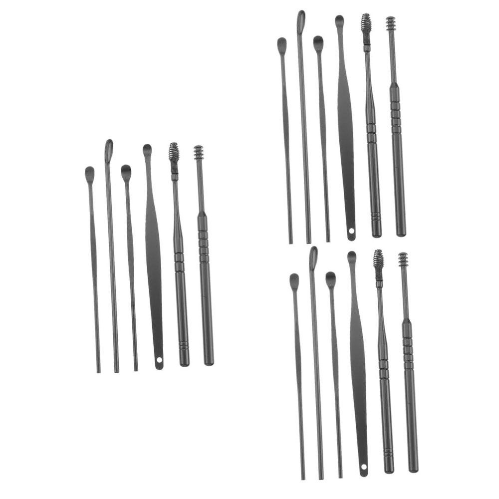 Didiseaon 6sets Ear Care Remover Cleaning Tool Bag Ear Wax Removal Spiral Tool Keychain for Travel