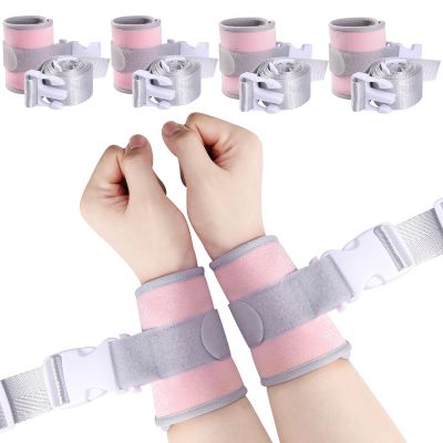lefeke Patient Medical Restraints with Quick Release Buckles, Bed Restraints Belts for Wrists and Ankles, Limb Holder Movement Limited Ties for Hands and Legs4 Pcs Pink
