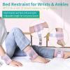 lefeke Patient Medical Restraints with Quick Release Buckles, Bed Restraints Belts for Wrists and Ankles, Limb Holder Movement Limited Ties for Hands and Legs4 Pcs Pink view 3