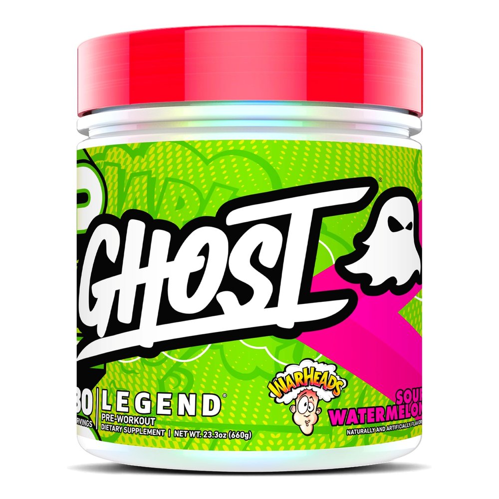 GHOST Legend Pre-Workout Powder, Warheads Sour Watermelon - 30 Servings  Pre-Workout for Men & Women with Choline, L-Citrulline, & Beta Alanine for Energy & Focus