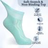 +MD Diabetic Socks for Men Women-6 Pairs Ankle Non-Binding Extra Wide, Circulator Socks for Edema 10-13 6/Green view 3