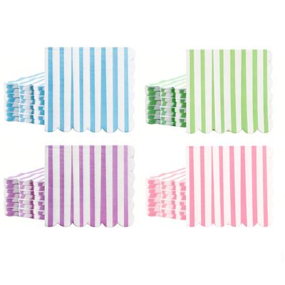 100pcs Rainbow Boho Cocktail Napkin Paper Scallop Stripe Soft Paper Rainbow Ice Cream Napkin 5 x 5 Inch Macaron color for Wedding Birthday Party Bridal Anniversary Baby Shower Supplies Table Decor