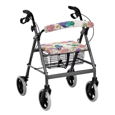 SUITOSELFY Walker Accessories Hummingbird and Flower Print Walker Seat Covers for Ladies Universal Rollator Walker Seat and Backrest Covers