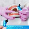 Tioncy 10 Pcs Small Portable Denture Brushes Double Sided Mini Denture Cleaning Toothbrush for False Teeth with Multi-Layered Bristles and Blue Handle for False Teeth Hygiene Cleaning Care view 4