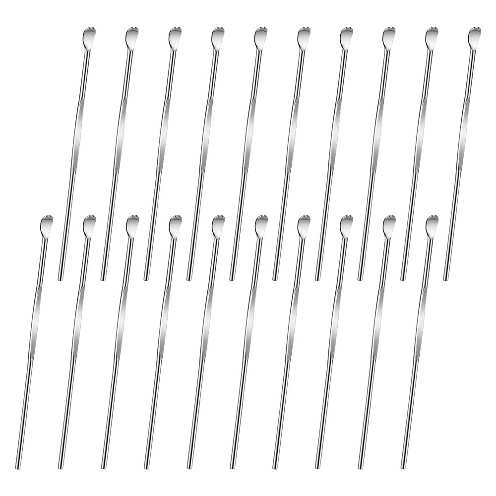 20 Pcs Ear Spoon Metal Ear Cleaner Portable Metal Ear Spoon Stainless Steel Ear Pick Earwax Curette Ear Cleaner Tool for Adult