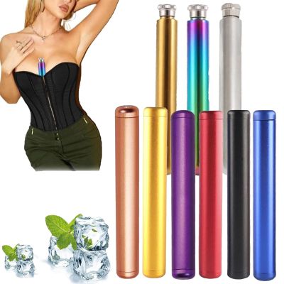 Bodice Chiller Tube, Premium Portable Air Tight Metal Tube Container, Bodice Chiller Corset Cooler, Stainless Steel Pocket Flask, Metal Bodice Chiller Copper Bodice Cooler with Cover (8PCS)