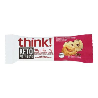 Generic T.hinkThin High Protein Bar Keto Chocolate Peanut Butter Cookie Dough 1.2 oz Bars (Pack of 10)