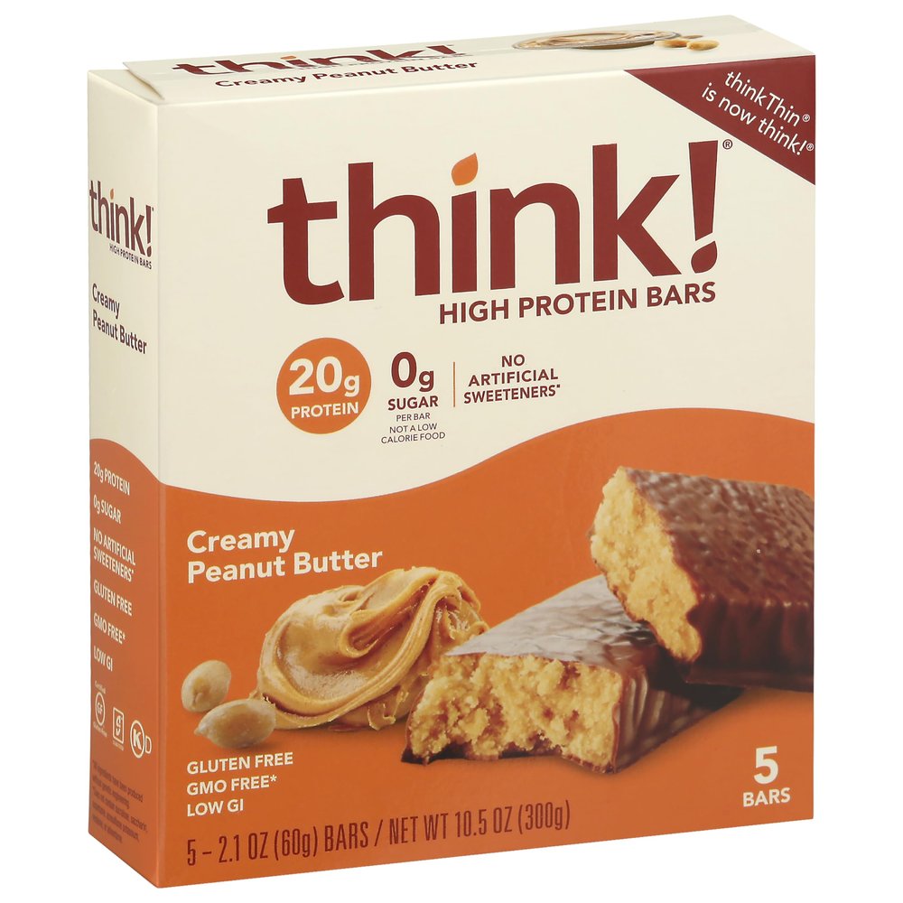 Generic T.hink! Bar Creamy Peanut Butter 5 pc 10.5 oz (Pack of 6)