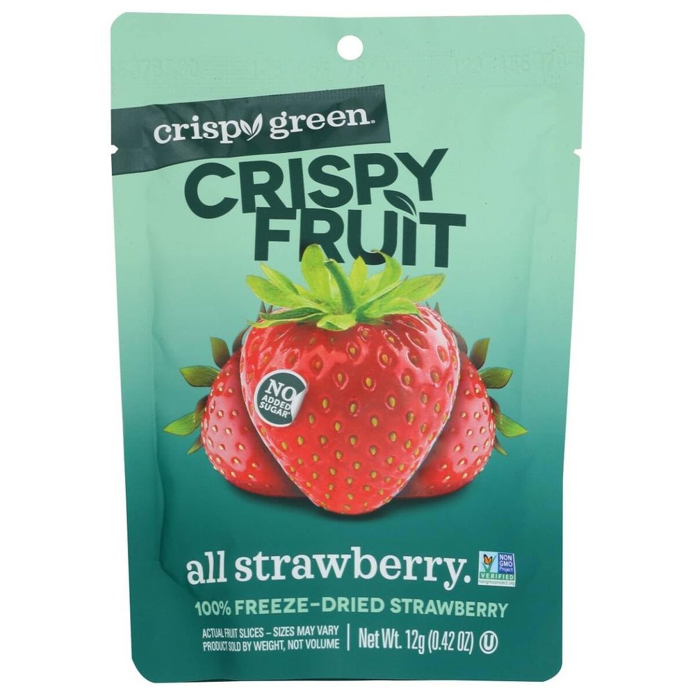 Crispy Green 406390 0.42 oz Strawberry Dried Single-Serve Snack - Pack of 12