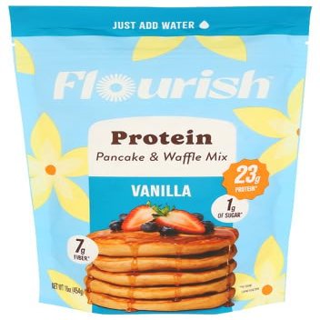 NineLife Basics F.lourish Mix Pancake & Waffle Vanilla Protein 16 oz (Pack of 8)
