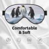 Soft Penguins on Iceberg Printed Eye Mask,Adjustable Breathable Eye Masks for Sleep,Light Blocking & Double-Sided view 3