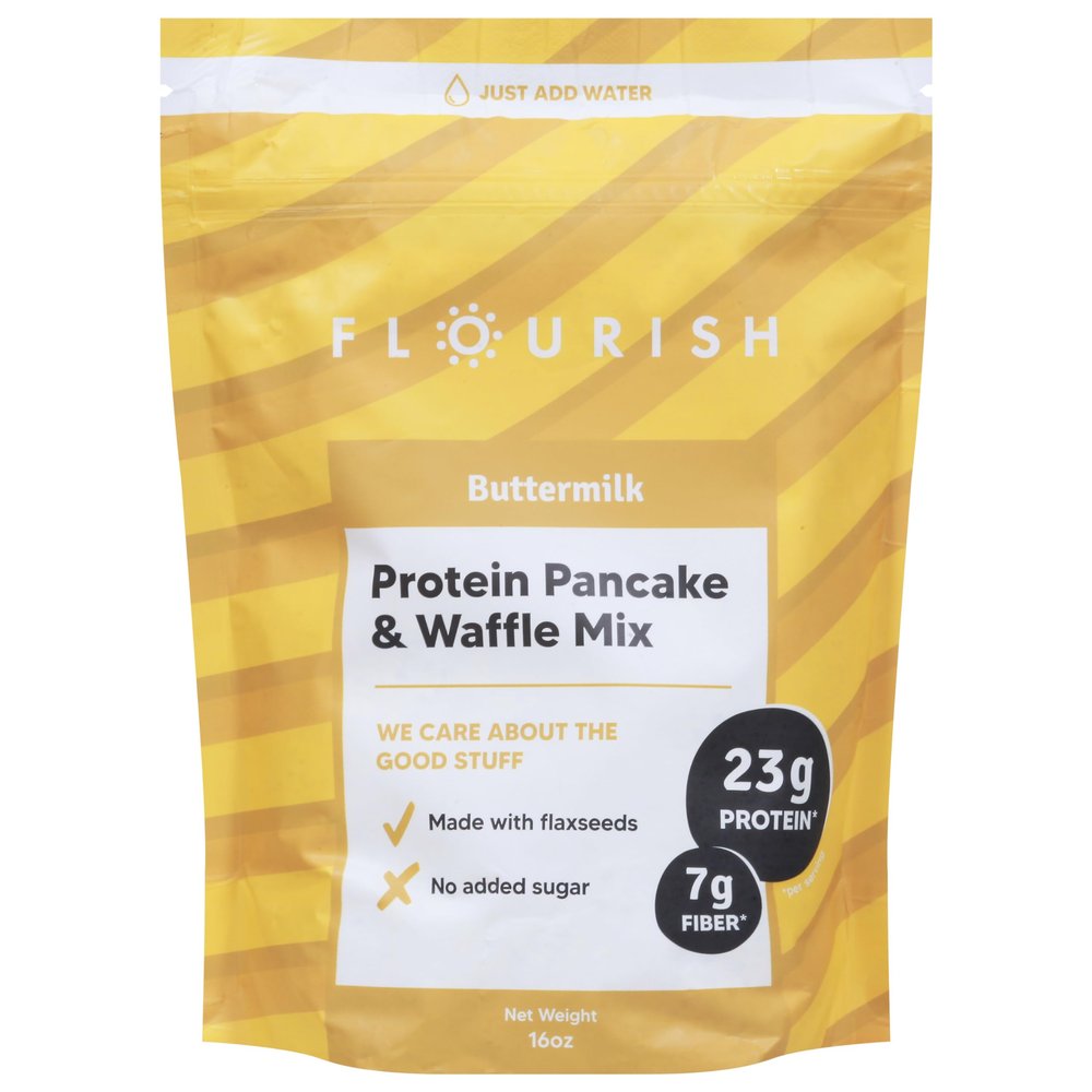 Generic F.lourish Mix Pancake & Waffle Buttermilk Protein 16 oz (Pack of 8)