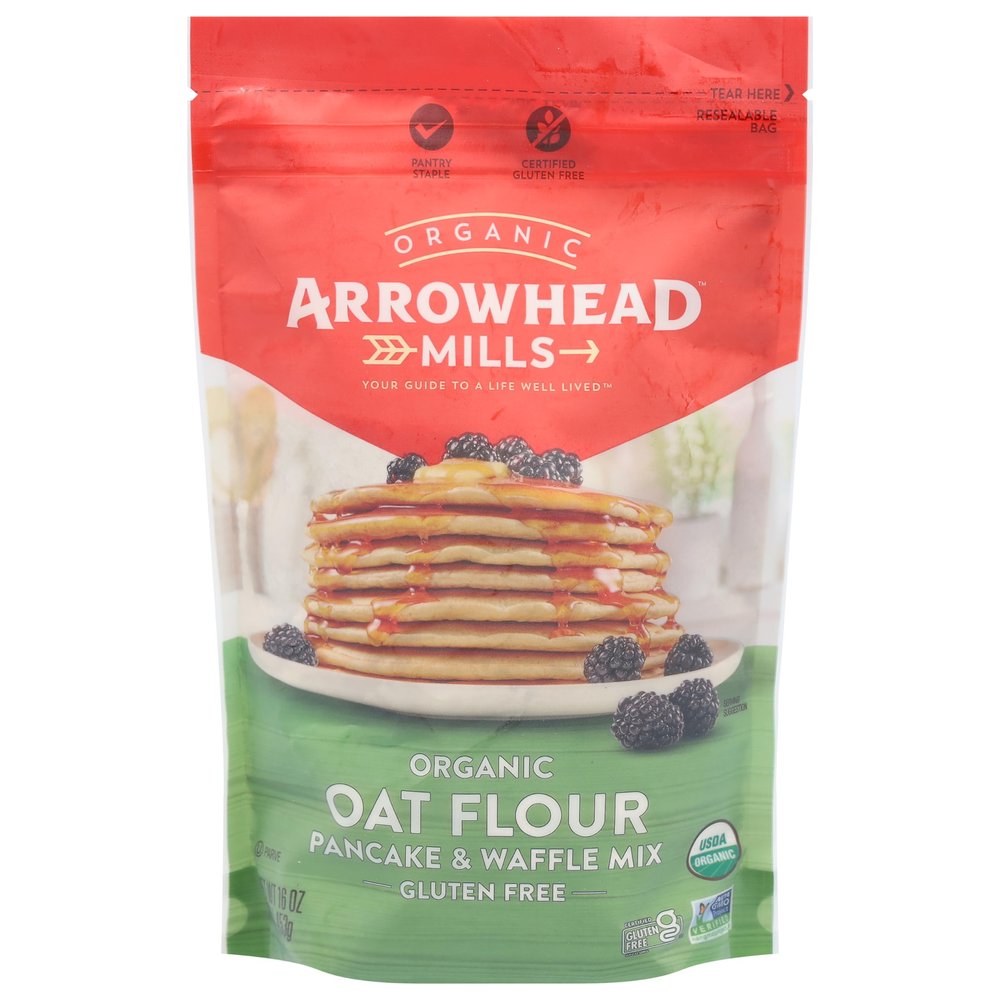 NineLife Basics A.rrowhead Mills Mix Pancake Waffle Oat Flour 16 oz (Pack of 6)
