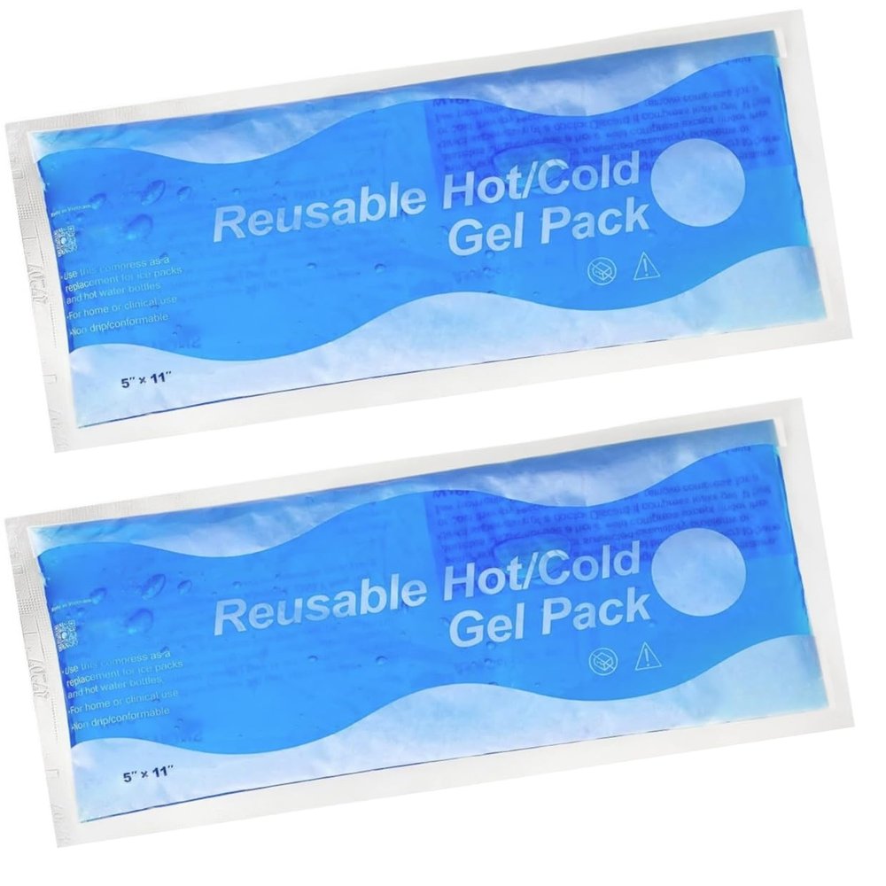 2/Pack Hot & Cold Gel Pack Pain Relief Reusable Soothing Soft Flexible Injury Hot & Cold Therapy for Back Shoulder Arms and Legs (5" x 11")