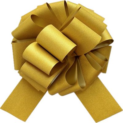 1PC Giant Gold Pull Bow for Gift Wrapping, 14" Sparkling Glitter Large Ribbon Bow, Big Car Bow for Bike, Wreath, Holiday, Anniversary, Easter, Wedding, Party & Home Decorations(Gold)