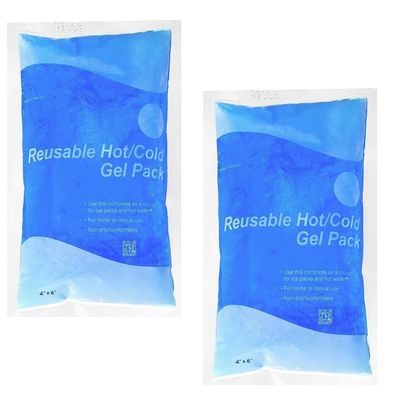 2/Pack Hot & Cold Gel Pack Pain Relief Reusable Soothing Soft Flexible Injury Hot & Cold Therapy for Back Shoulder Arms and Legs (4" x 6)