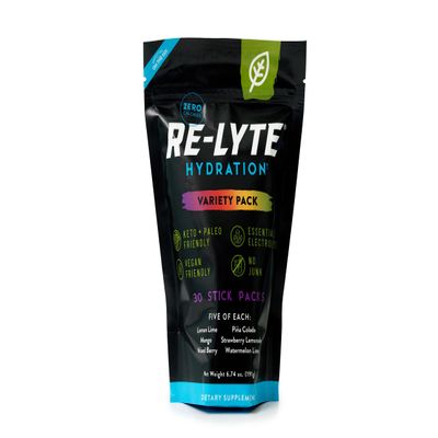 REDMOND Re-Lyte Hydration Electrolyte Powder Mix, Variety Pack, 30 Stick Packs