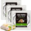 Soeos Rice Paper, White Rice Paper Wrappers, 3 Pack, 102 Sheets-Fresh Spring Roll Wrappers & Dumplings, Non-GMO, Gluten-Free, Low Carb, Vietnamese Rice Wraps (Square, 22cm) view 1