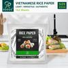 Soeos Rice Paper, White Rice Paper Wrappers, 3 Pack, 102 Sheets-Fresh Spring Roll Wrappers & Dumplings, Non-GMO, Gluten-Free, Low Carb, Vietnamese Rice Wraps (Square, 22cm) view 4