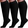 ABSOLUTE SUPPORT (3 Pairs) Opaque Knee High Graduated Compression Socks for Women and Men 20-30mmHg | For Swelling, Edema, Sclerotherapy, Diabetic - Black, Small - A501BL1-3 view 1