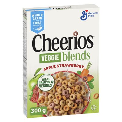 Cheerios Veggie Blends, Apple Strawberry Cereal, 300g/10.5 oz