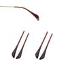 2 Pairs Eyeglass End Tips Ear Sock Pieces Tube Sleeve Eyewear Temple Replacement Hard Silicone Glasses Legs (Brown) view 1