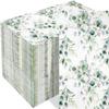 100 Pack Greenery Eucalyptus Disposable Paper Napkins, 13 x 16 Inch 2-Ply Dinner Napkins with Watercolor Leaves Design for Wedding Party Table Decor, Guest Hand Towels view 1
