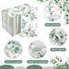 100 Pack Greenery Eucalyptus Disposable Paper Napkins, 13 x 16 Inch 2-Ply Dinner Napkins with Watercolor Leaves Design for Wedding Party Table Decor, Guest Hand Towels view 3
