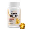 BIO POTENTIA Vitamin D3 K2 (MK7) Softgel Supplement, Vitamin D3 5000 IU & K2 100MCG with MCT Oil Supplement, Immune Support, Bone & Teeth Health, Gluten-Free, Non-GMO|90 Softgels view 1