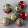 NIBHZ Crystal Sphere Ball with Wood Stand Healing Crystals Gemstone Ball Divination Sphere Sculpture Figurine for Reiki Meditation Feng Shui Home Desk Decor,Dragon Blood Stone view 3