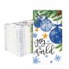 100 Pcs Christmas Paper Napkins 3 Ply Blue Xmas Ball Pine Branch Disposable Absorbent Hand Towels Christmas Guest Napkins for Winter Holiday Party Lunch Dinner Bathroom Kitchen Supplies Decorations