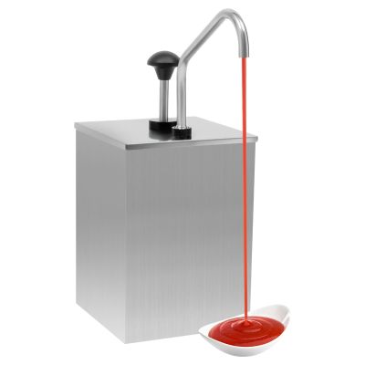 4L Sauce Dispenser Condiment Soy Ketchup Mustard Dispenser Pump Bucket Stainless,Used For Buffet Equipment, Fast Food Equipment, Baking Equipment