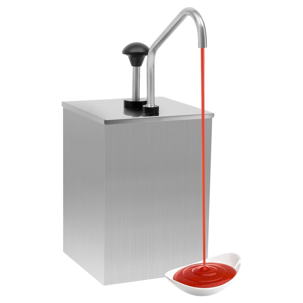 4L Sauce Dispenser Condiment Soy Ketchup Mustard Dispenser Pump Bucket Stainless,Used For Buffet Equipment, Fast Food Equipment, Baking Equipment