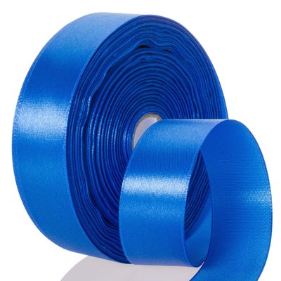 GIYOMI 50 Yards 1 Inch Royal Blue Satin Ribbon, Single Face Polyester Solid Color Craft Fabric Ribbon for Handmade Roses, Gift Wrapping, Bouquets, Wedding, Christmas, and Party Decoration