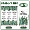 100 PCS Christmas Guest Napkins Disposable Xmas Tree Paper Napkin Merry Christmas Decorative Party Dinner Hand Towels for Xmas Winter Bathroom Kitchen Holiday Party Supplies view 2