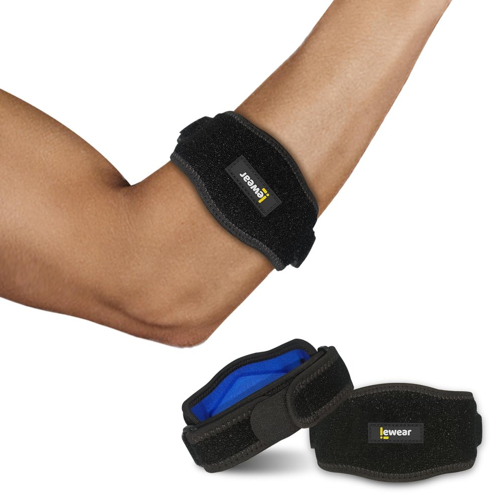 2 Pack Elbow Brace, Tennis Elbow Brace for Men & Women, Adjustable Tennis Elbow Strap with Compression Pad for Tendonitis, Arm, Forearm, Tennis & Golfer's Elbow
