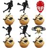 Gyufise 24Pcs Lacrosse Cupcake Toppers Glitter Lacrosse Party Decorations for boys Lacrosse Player Cupcake Picks for Lacrosse Sport Baby Shower Birthday Party Cake Decorations Multi view 1