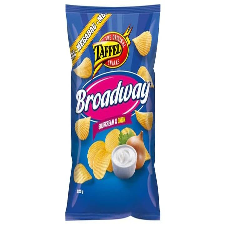 Taffel Broadway sour cream & onion flavored chips 1 Pack of 325g SPSP pack (SOPOSOPO)
