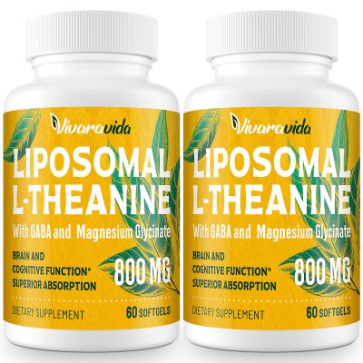 Vivaravida L-Theanine 800mg Supplement with GABA and Magnesium Glycinate - Natural Compound, Sleep and Relaxation (120 Softgels)