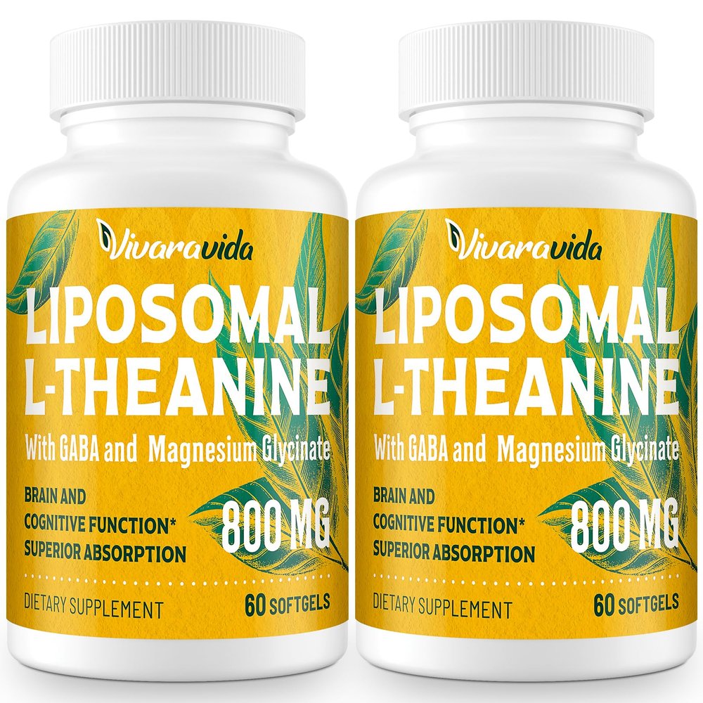 Vivaravida L-Theanine 800mg Supplement with GABA and Magnesium Glycinate - Natural Compound, Sleep and Relaxation (120 Softgels)