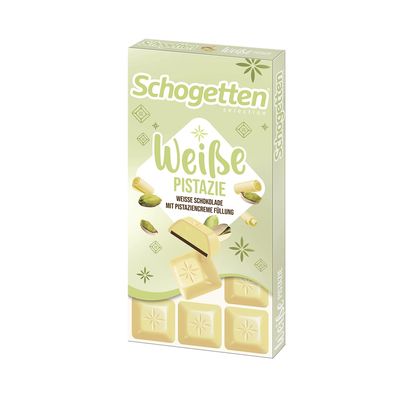 Schogetten- Weisse Pistazie (White Chocolate with Pistachio filling) 100g