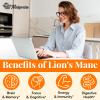 50X Strength Potency Brain Supplements for Memory and Focus - 1400mg Lions Mane Supplement Capsules | Natural Nootropics Brain Supplement for Cognitive, Clarity, Concentration & Energy - 60 Capsules view 3