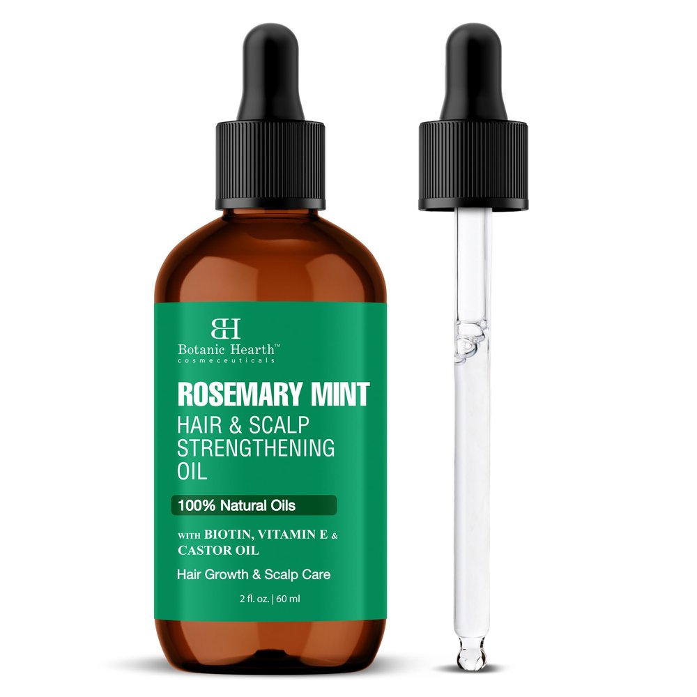Botanic Hearth Hair Oil for Hair Growth & Home Hair Perm Kit | Strengthening Dry, Frizzy, Damaged Hair & Scalp Treatment | Rosemary Mint Hair Oil  2 Fl Oz