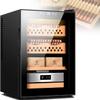 AWAYDD Intelligent Electronic Cigar Cabinet, Cigar Humidor Cabinet for 300 Cigars, Electric Cooling Cigar Fridge, Cedar Wood Lined and 4 Layer Drawers, Temperature 11~18C, 20240719 view 1