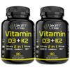 Health Dose Vitamin D3 10,000 IU + K2 (MK7) Supplement, 2-in-1 Formula, Immune Support, a Healthy Mood, Heart, Joint, Teeth, Bone Health, Calcium Absorption, 180 softgels. (2) view 1