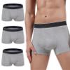 AIRCUTE Men Urine Incontinence Underwear Fly Front Opening Absorbent Leak Proof Boxer Brief for leaks 60 ML 3 Pack(Small, 3 Gray) view 1