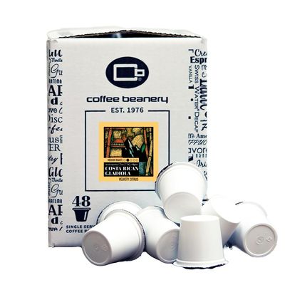 Costa Rican Gladiola Coffee Pods by Coffee Beanery | 48ct Bulk Specialty Coffee Pods Medium Roast Coffee Pods| 100% Specialty Arabica Coffee| Gourmet Coffee Pods
