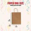 100 Pack Small Light Pink Kraft Paper Bags with Handles - 10 x 4 x 8 Inch - Bulk Gift Wrap Bags for Party, Birthday, Retail, Craft, Merchandise, Take Out (Brown, 10 x 4 x 8 Inch (Pack of 100)) view 2
