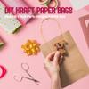 100 Pack Small Light Pink Kraft Paper Bags with Handles - 10 x 4 x 8 Inch - Bulk Gift Wrap Bags for Party, Birthday, Retail, Craft, Merchandise, Take Out (Brown, 10 x 4 x 8 Inch (Pack of 100)) view 3