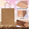 100 Pack Small Light Pink Kraft Paper Bags with Handles - 10 x 4 x 8 Inch - Bulk Gift Wrap Bags for Party, Birthday, Retail, Craft, Merchandise, Take Out (Brown, 10 x 4 x 8 Inch (Pack of 100)) view 4